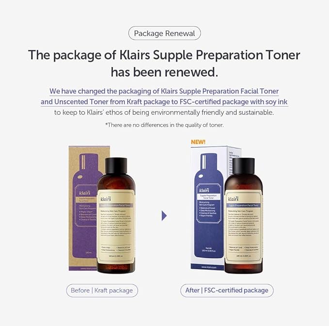 DearKlairs Supple Preparation Facial Toner- Balace pH Level, Deep Moisturizer, Korean Skin Care, Hydrating, Vegan Friendly 6.08 Fl Oz