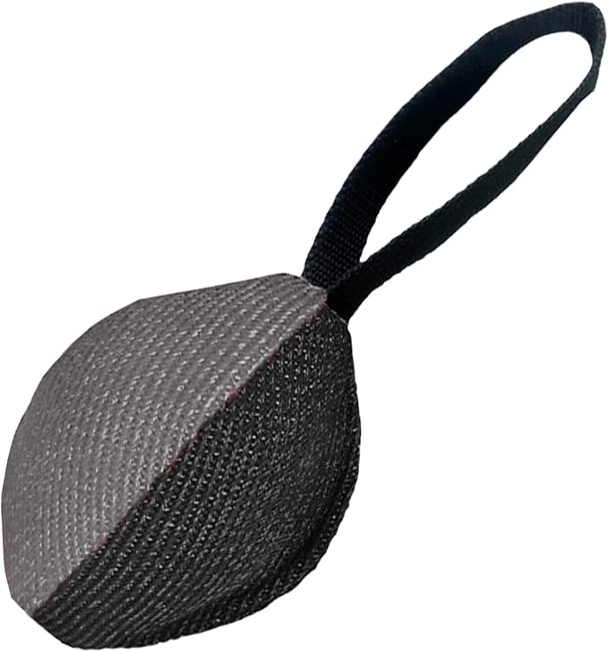Heavy Duty Dog Chew Ball for Aggressive Chewers, Interactive Bite Ball for Tug of War Fetch, Dogs Indoor Outdoor (Grey)