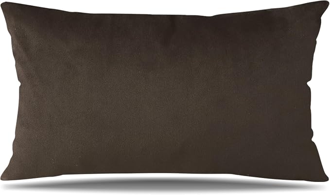 Artscope Luxury Velvet Pillow Covers Decorative Rectangle Pillowcases Soft Solid Cushion Cases for Couch Sofa Bedroom Car Decor 16x24 Inch Chocolate Brown