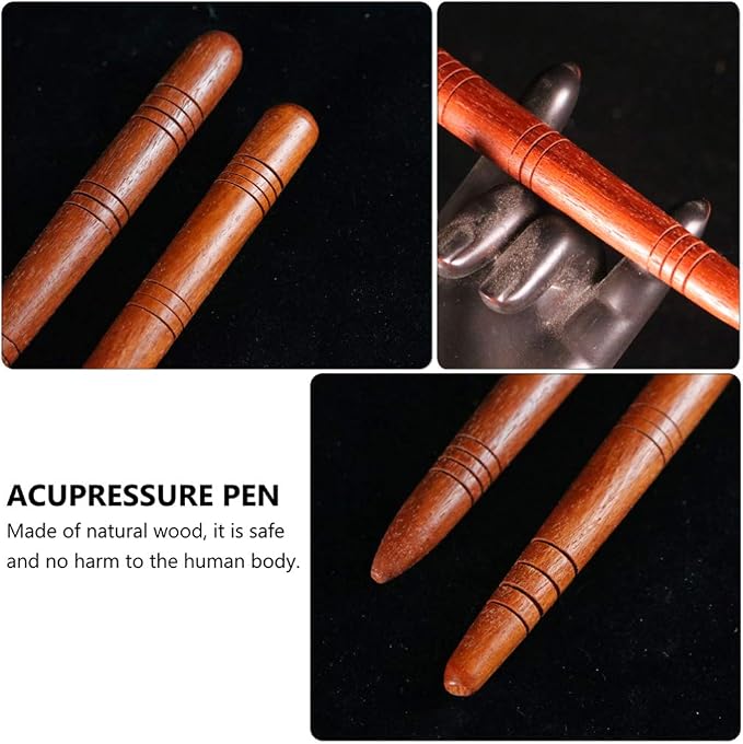 4Pcs Manual Acupressure Pen Wooden Thai Massage Stick Rod Deep Tissue Massage Tool Trigger Point Relief Pain Therapy Tools Full Body Relaxing Gifts Acupressure Pen,Acupressure Tools
