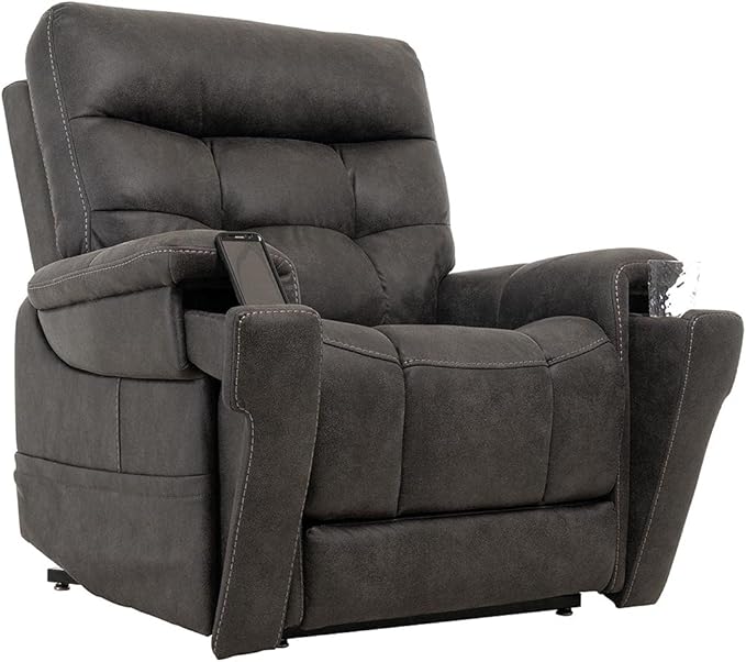 VivaLift! Radiance Power Recliner Lift Chair by PrideMobility, with 3 Heat Pads Heat System (Canyon Steel, Medium with Inside Delivery & Setup)