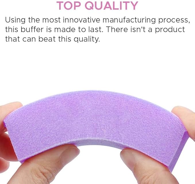 Tachibelle 10 pcs Premium Made in Korea Purple Buffer White 100/180 Grit Premium 4-Way Nail File Buffing Block
