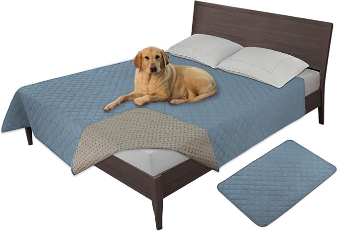 Easy-Going Waterproof Dog Bed Cover, Non-Slip Pet Blanket, 86x82in | Light Blue, Leakproof Couch Cover, Machine Washable Furniture Mattress Protector, Soft Sofa Mat For Dogs, Pet Friendly