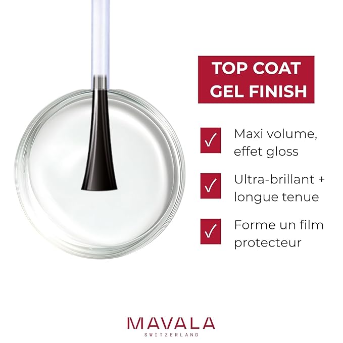 Mavala Nail Top Coat, Gel Finish, 0.3 Ounce