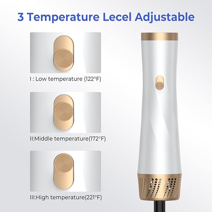 5 in 1 Hair Dryer Brush, Blow Dryer Brush Set with Air Curler Wrap Hair Styler, Negative Ionic Blow Dry Brush, Detachable Hair Tool for Curling, Volumizer,Straightener,Drying