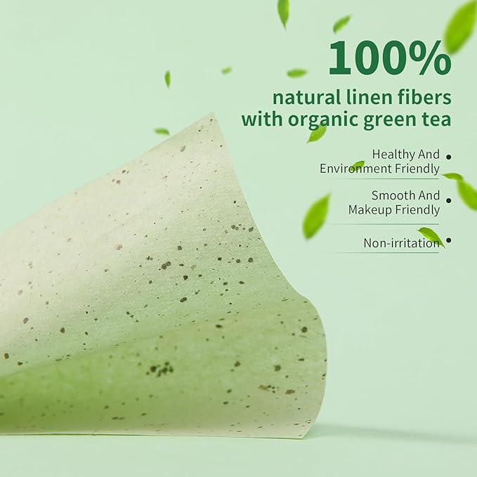 Oil Blotting Sheets for Face, DUcare 3 Roll Green Tea Blotting Paper For Oily Skin, Oil Absorbing Sheets For Face 5M+10M Replacement