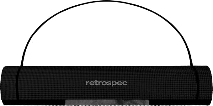 Retrospec Pismo Yoga Mat w/Nylon Strap for Men & Women - Non Slip Exercise Mat for Yoga, Pilates, Stretching, Floor & Fitness Workouts, .5mm Thick, Easy to Clean
