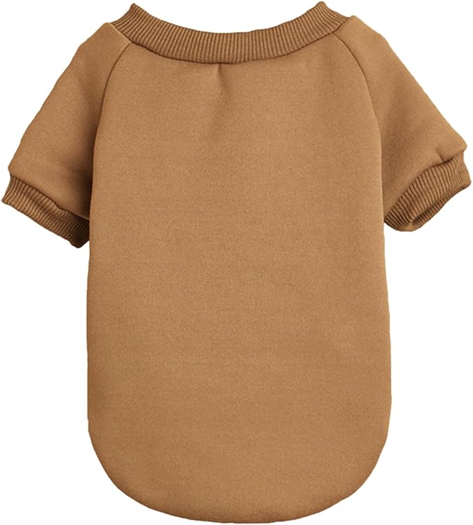 Soft Puppy Sweater for Small Dogs Winter Pullover, Coffee XXS | Elastic Cuffs Pet Clothes, Holiday Party Matching, Fall Winter Daily Outfit, Soft Breathable Machine Washable Sweatshirt