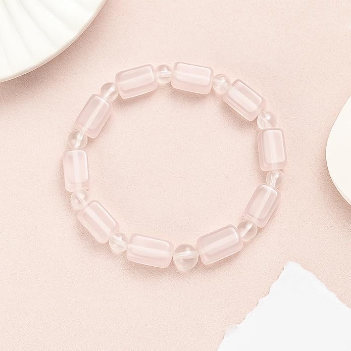 8mm Natural Gemstone Beaded Bracelet for Women, Dainty Round Crystal Stretch Bracelets, Spiritual Healing & Calming Stone Jewelry Gift