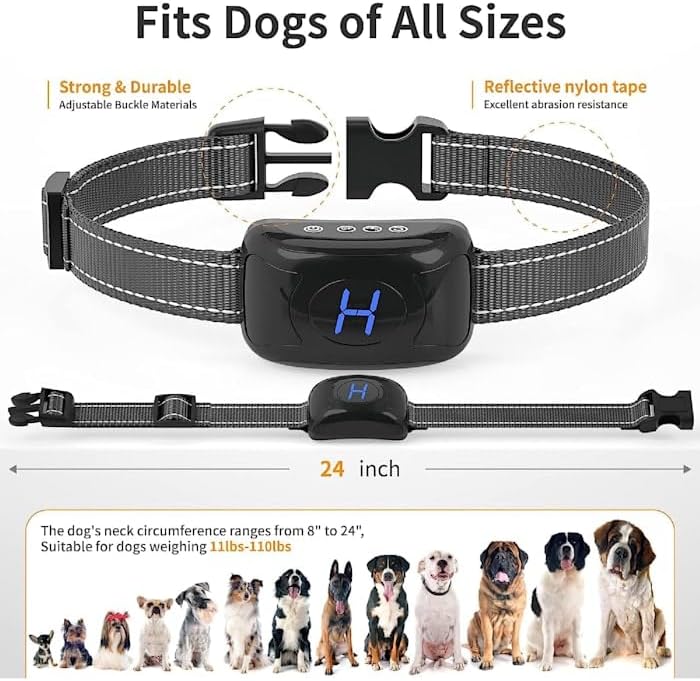 Pet Life Woofade 3-Level Sensitivity of Tone and Vibration Anti-Bark Dog Collar