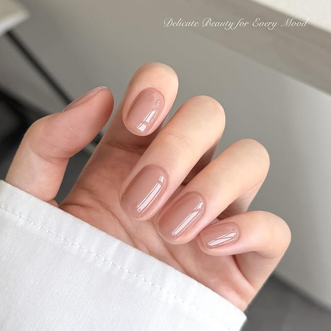 GAOY Nude Jelly Gel Nail Polish, 16ml Sheer Translucent Netural Soak Off Gel Polish, UV Light Cure for Nail Art DIY at Home, 3153 Nude Chiffon