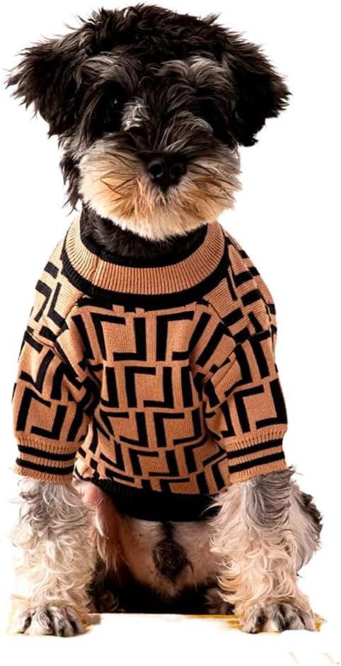 Dog Sweater for Small Dogs, Designer Dog Clothes, Luxury Furdi, Soft Knit | Designer dog clothes for small dogs with soft knit comfort, luxury styling and easy pullover fit for Yorkies in cold weather.