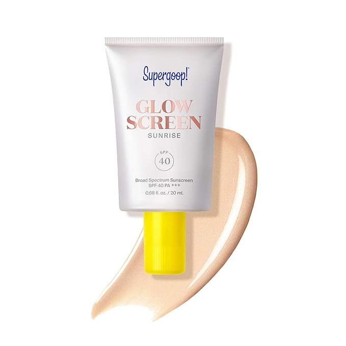 Supergoop! Glowscreen SPF 40, Sunrise (Champagne Glow) - 20 mL - Glowy Primer + Broad Spectrum Tinted Sunscreen - Helps Filter Blue Light - Hydration - Hyaluronic Acid & Vitamin B5