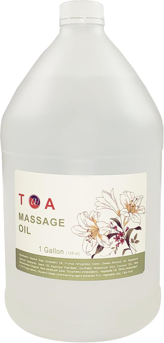 ‌TOA Hydrating Massage Oil - Natural Mineral Massage Oil for Massage Therapy - Body Massage Spa Massaging for Professional Massage Therapists (1Gallon)