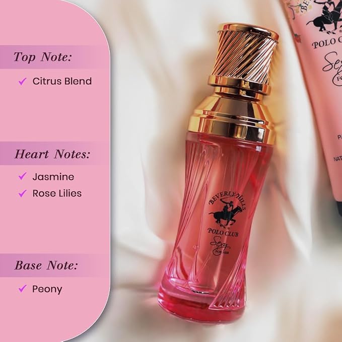 Beverly Hills Polo Club SEXY FOR HER - Perfume for Women with Notes of Citrus, Jasmine and Rose - Fresh & Floral Fragrance Scent - Eau De Parfum Spray 3.40fl.oz / 100ml (Packaging May Vary)