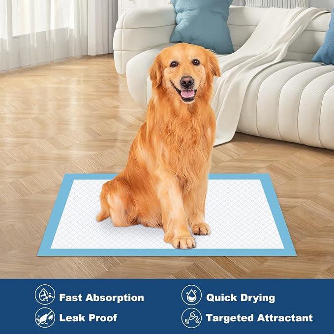 50 Count 28” x 34” XL Disposable Dog Pee Pads, Super Absorbent Leakproof Quick Drying Puppy Pee Pads for Dogs, Extra Large Disposable Dog Training Pads (Pack of 2)