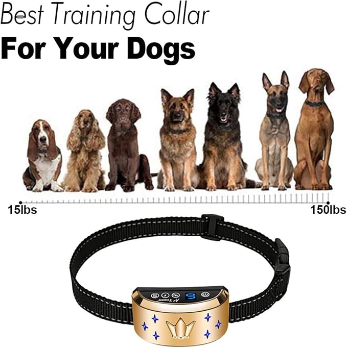 Smart Dog Bark Collar, Waterproof Dog Training Collar, 4 Stop Anti Barking Modes [Beep, Vibration, and Shock], Anti Bark Collar Rechargeable for Small/Medium/Large Dogs