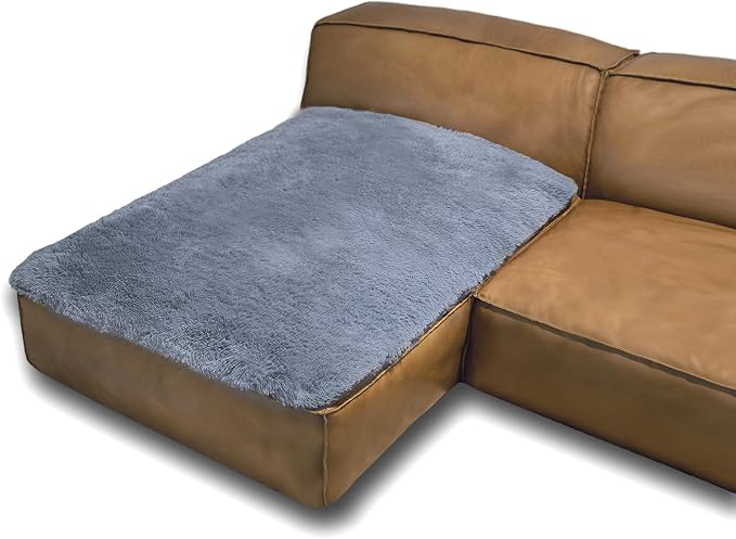 Dogs/Cats Bed Mats, Dog Pad Washable Removable Couch Cover with Anti-Slip Back, Plush Long Fur Mat, Perfect for Small, Medium and Large Dogs.(Navy Blue, 40"x50")