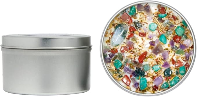 Virgo Zodiac Candle (Aug. 23 - Sep. 22) - Soy Candle - All Natural Aromatherapy Candle - Virgo Horoscope Candle - Crystal Candles - 8 oz Tin
