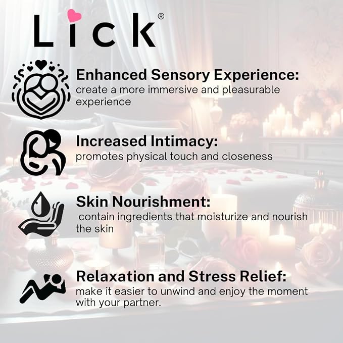 Lick Chocolate Vanilla Massage Oil – Classic Dessert Blend Edible Massage Oil with Vitamin E, Rich Smooth Texture for Couples Massage Experiences, 4 oz
