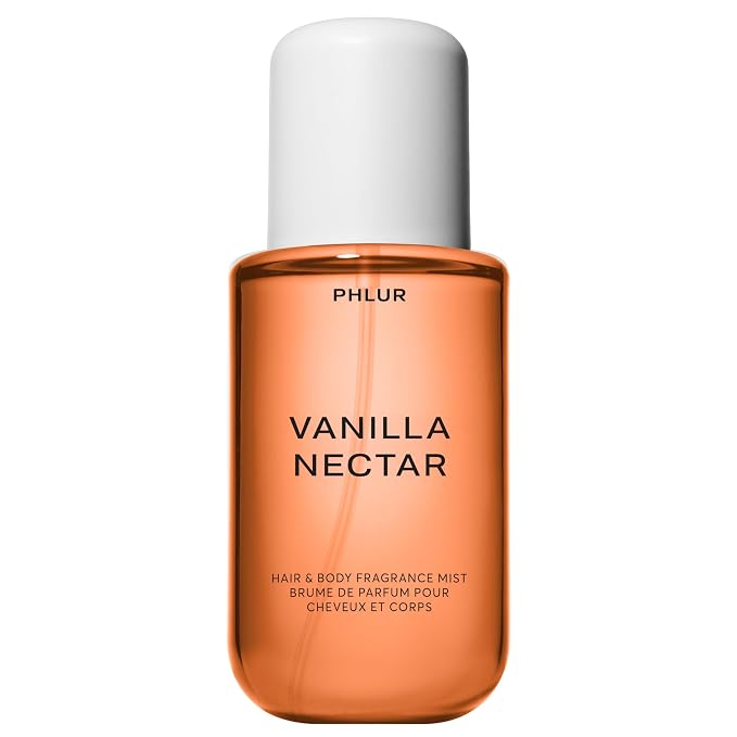 PHLUR Vanilla Nectar Body Mist, 8 Fl Oz - Hair and Body Perfume for Women, Creamy Vanilla Perfume Body Spray with Papaya, Apricot and Honeyed Amber Fragrance