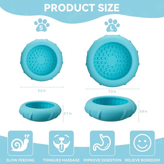 Dog Lick Bowl, Bestalk Wobbly Freeze Bowl Enrichment Feeder for Dogs, Anxiety Relief Lick Mat Puzzle Toy for Distraction, BPA Free Silicone, Dishwasher Safe(Teal,S)