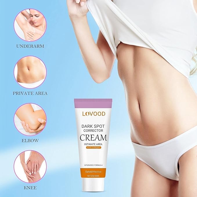 LOVOOD Dark Spot Corrector Cream - Underarm, Neck, Armpit, Knees, Elbows, Private Areas, Intimate Areas - Upgraded Formula, Instant Result 2 fl.oz