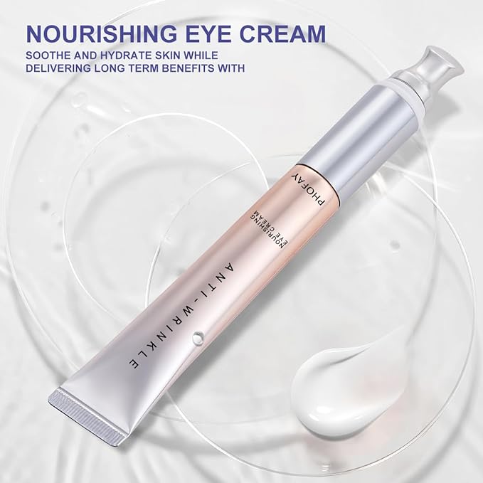 PHOFAY Anti-Wrinkle Moisturizing Eye Cream 14ml / 0.5 fl oz – Smart Sensor Electric Massager, Lightweight & Fragrance-Free Formula, Quick Absorption, Suitable for Sensitive Skin (S001+S002)