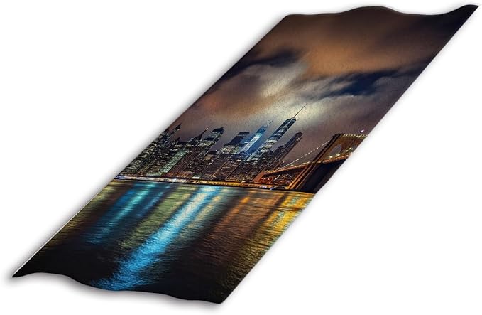 New York City Bath Towel 15X30 Inch Washcloths View of Manhattan at Sunset Bright Light Face/Body/Hair/Hand Towel for Spa Gym Yoga Swim Bathroom Kitchen Hotel