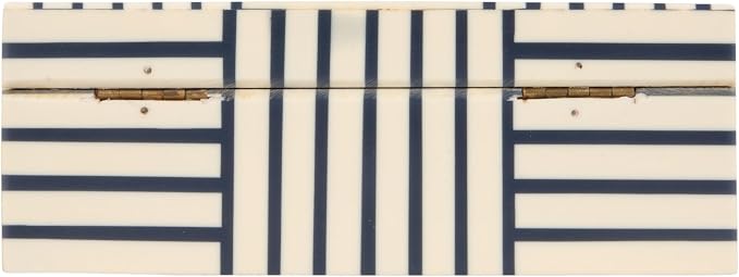 Bloomingville Midnight Blue & White Striped Resin Storage Box