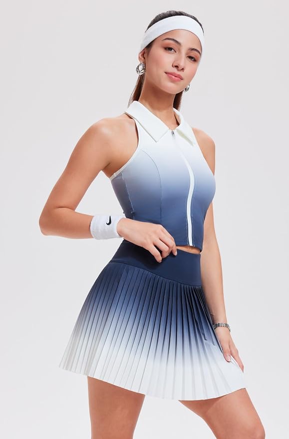 AFZ Golf Outfits for Women Preppy Golf Dress Clothes Athleisure Tennis Skirt and Top Sets