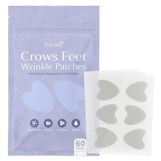 Crows Feet & Anti Aging Forehead Wrinkle Patches with Retinol, Niacinamide & Collagen | Anti Wrinkle Face Tape for Eleven Lines, Smile Lines & Eye Wrinkles | Overnight Wrinkle Patches for Women & Men