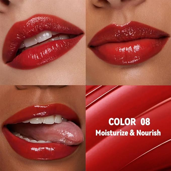 Red Honey Tinted Lip Stain Lip Balm Lip Gloss Lipstick, Sheer Hydrating Lip Stains Tint, Moisturizing Lip Color for All Skin Tones, Nourishing Lip Balm with a Hint of Natural Black Cherry