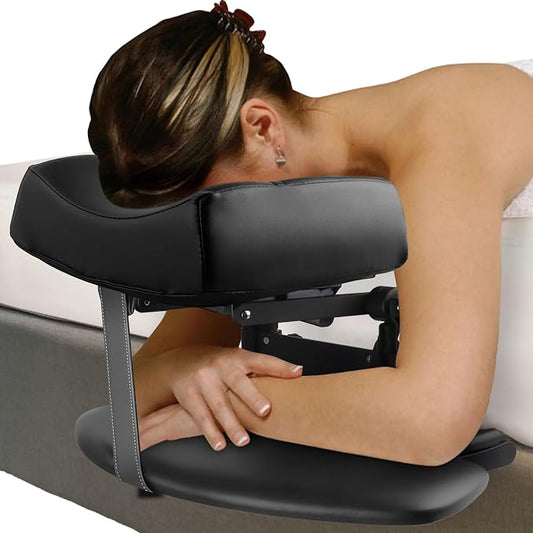 TOROKOM Adjustable Headrest Massage Kit, Face Pillow Cradle & Support Bracket, Hanging Arm Rest, Square Face Pillow for Sleeping Mattress Top(Black)