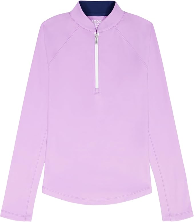 Izod Women's 1/4 Zip Pullover Performance Stretch Long Sleeve Golf Running