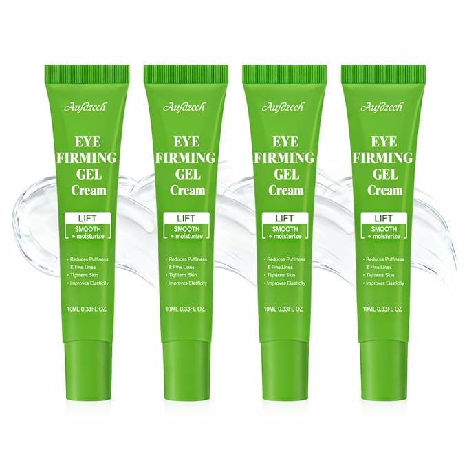 Firming Hydrating Under Eye Gel Cream with Hyaluronic Acid & Collagen - Anti Aging Lightweight Eye Moisturizer to Smooth Fine Lines Caused by Dryness - Non-Greasy & Makeup Friendly (4)