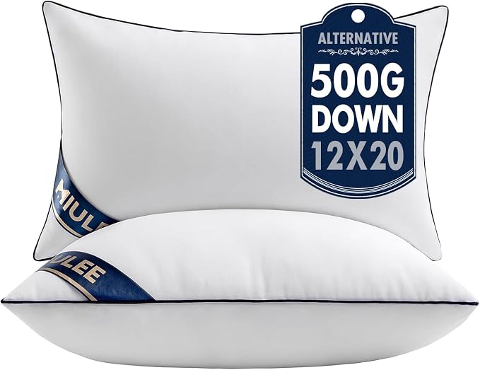 MIULEE 12x20 Pillow Inserts 2 Pack, Premium Down Alternative Throw Pillows | Alternative Lumbar Pillow Inserts, Decorative Pillow Stuffer for Sofa, Couch (12x20 inch, Set of 2)
