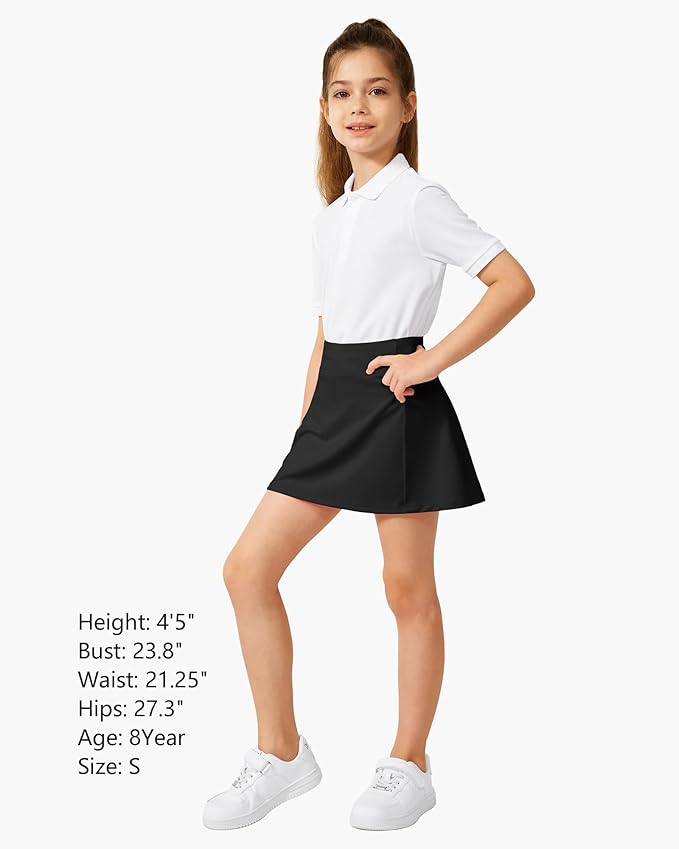 Stelle Girls Tennis Skirts with Pockets Athletic Skorts Inner Shorts High Waisted Sports Golf Running Skirt
