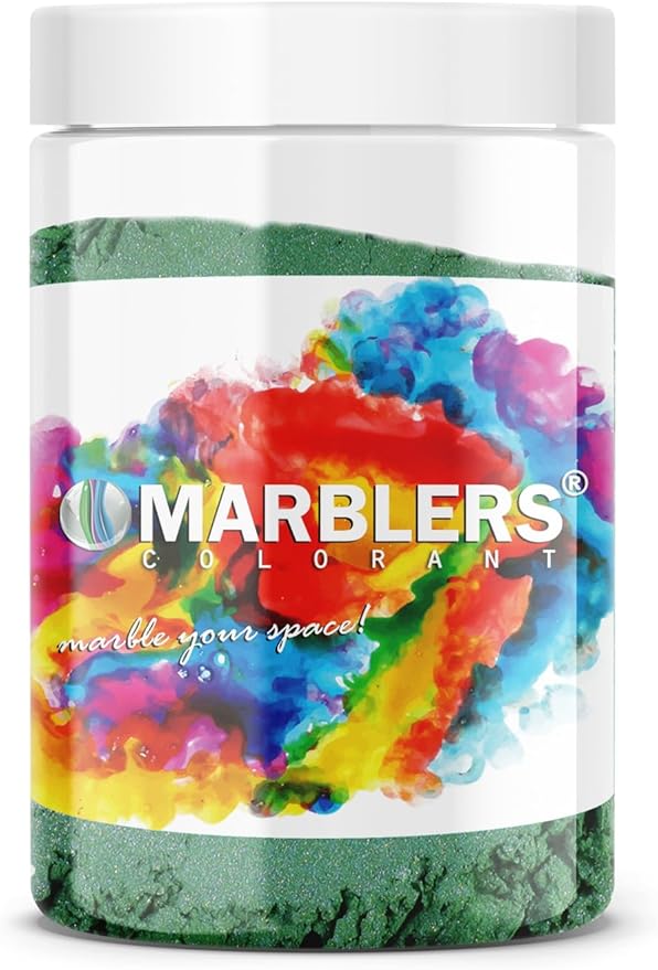 MARBLERS Green Mica Powder [Pine Green] 4oz (113g) | Cosmetic Grade | Epoxy Resin Pigment, Dye | Non-Toxic, Vegan, Cruelty-Free | Lip Gloss, Nails, Body Butter, Bath Bomb, Candle & Soap Making