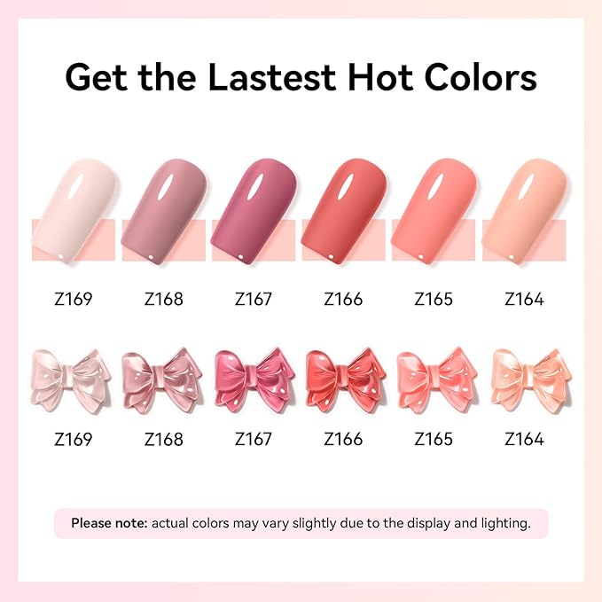 Neutral Nail Polish Set, 6 Colors Nude Beige Creamy Dusty Pink Fingernail Polishes All Seasons, Opaque, Rapid Dry Natural Nail Art Manicure Salon DIY at Home for Women