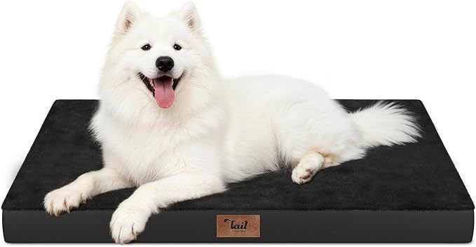 Large Waterproof Orthopedic Dog Bed with Egg Crate Foam | Fits 42x28 Crates, TPU Waterproof Layer, 1680D Washable Oxford Cover, Portable Handle, Indoor & Outdoor Use, Up to 80 lbs