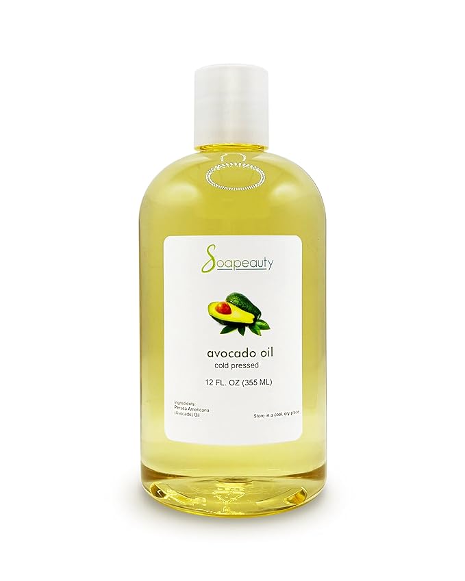 Soapeauty Avocado Oil for Skin & Hair - Cold Pressed - 100% Pure & Natural - Carrier Oil for Essential Oils - Massage Oil - 12 fl oz