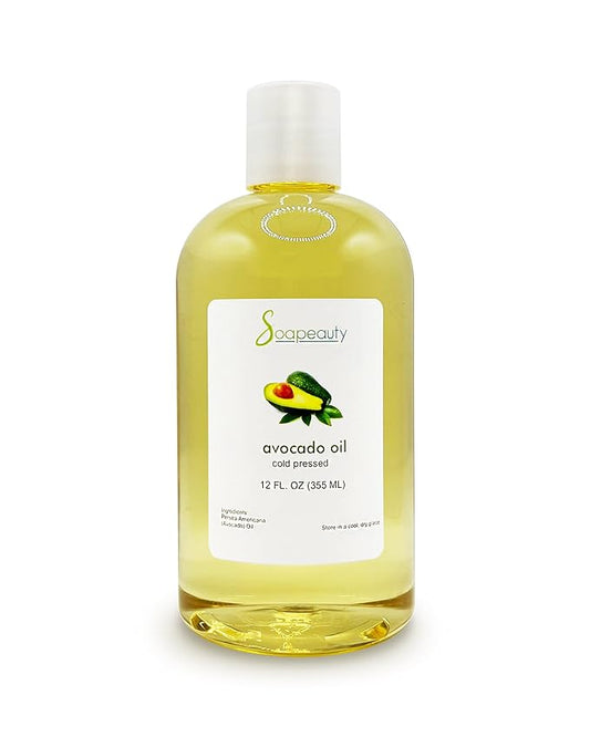 Soapeauty Avocado Oil for Skin & Hair - Cold Pressed - 100% Pure & Natural - Carrier Oil for Essential Oils - Massage Oil - 12 fl oz