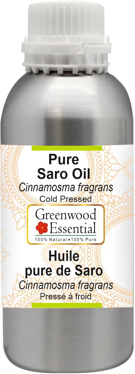 Greenwood Essential Pure Saro Carrier Oil (Cinnamosma fragrans) Steam Distilled 1250ml (42 oz)