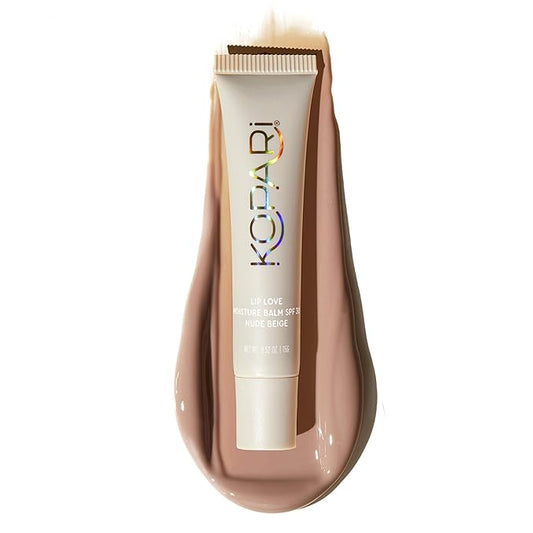 Kopari Lip Love Moisture Balm in Nude Beige SPF 30 - Mineral Zinc Oxide Tinted Lip Sunscreen, Ceramide Barrier-Boosting Hydration, Clean Vegan, 0.35 oz