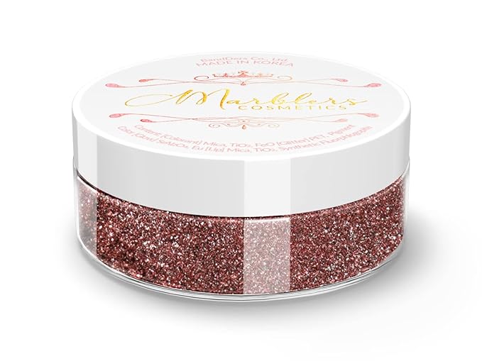 MARBLERS Chunky Natural Mica Powder [Jasper Pearl] 0.11oz (3g) | Highly Pigmented | Non-Toxic, Vegan, Cruelty-Free | Eyeshadow, Body Butter, Nail Polish, Nail Art | Party, Body, Face Makeup