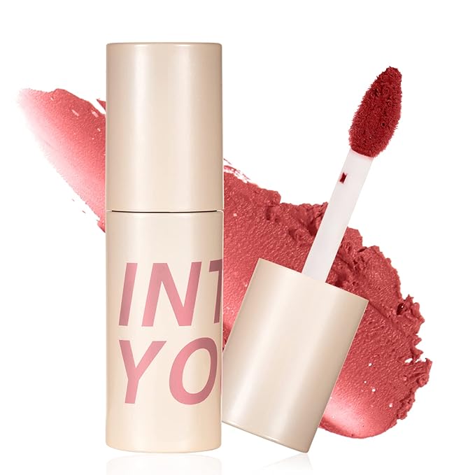 INTO YOU Matte Lipstick, Super Stay Lip Mud for Women, Lip Stain Long Lasting Waterproof, Lip Color Soft Lightweight, Smooth Lip Clay Mousse, Dual-Use For Lips And Cheek, Pink Lipstick (N3)