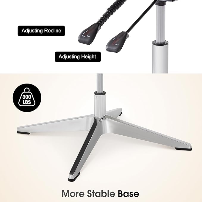 BarberPub Beauty Salon Chair with Lumbar Support, Adjustable Height, Swivel Reclining Esthetician Chair for Facial, Massage, Eyelash Extension, Tattoo 8105/8129 (Modern-X-Shaped Base, PU Leather)
