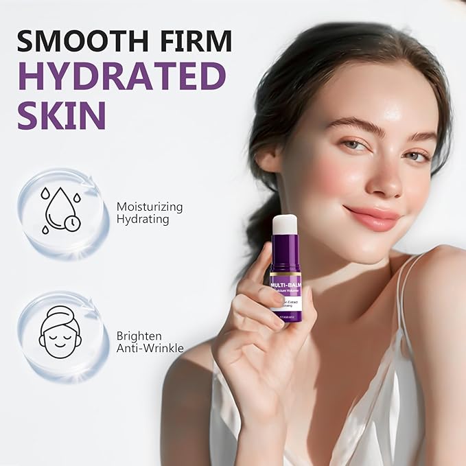 Hajoyful Calcium Multi Balm, Calcium Volume & Wrinkle Core Stick, Korean Collagen Moisturing Stick, Hydrating, Firming Skin, Suitable for Face, Eyes & Neck, 9g