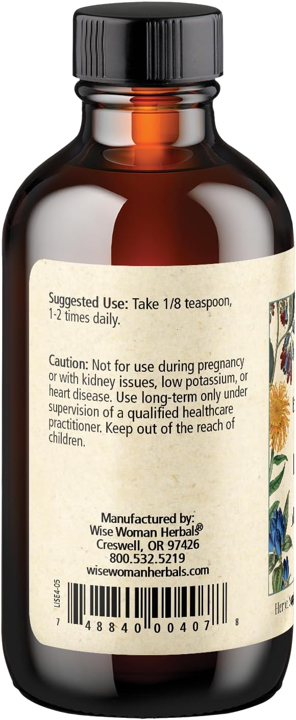 Wise Woman Herbals Licorice Botanical Syrup (Formerly Solid Extract) 4:1, Alcohol-Free, Digestive Comfort, Adrenal Balance, Immune, Respiratory & Healthy Inflammatory Response Support, 4 Fl Oz
